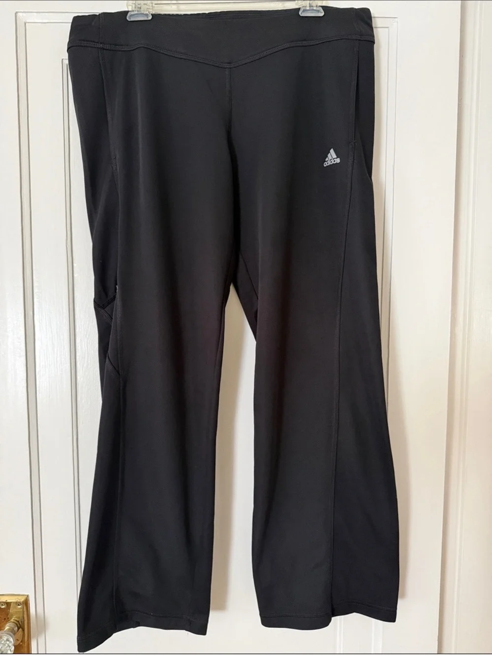 Adidas Black Athletic Pants Size L | Bootcut Yoga Workout Pants - Picture 1 of 6